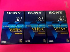 SONY VHS-C Premium Camcorder VIDEO TAPE Cassettes TC-30 VHGF NEW SEALED Lot of 3
