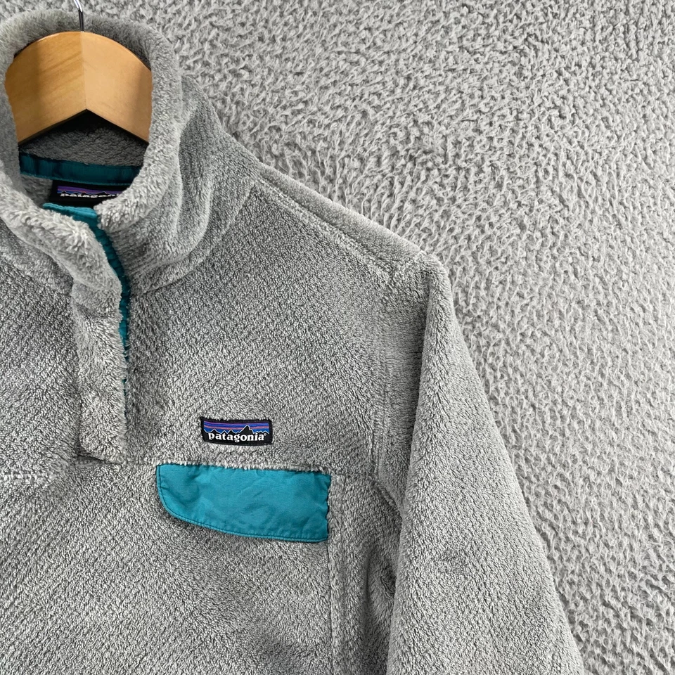 Pullover polar gris Patagonia Snap T Polartec para mujer talla mediana manga larga Foto 3 de 4