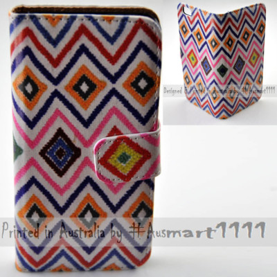 For Huawei Series Mobile Phone - Aztec Woven Print Wallet Phone Case Cover