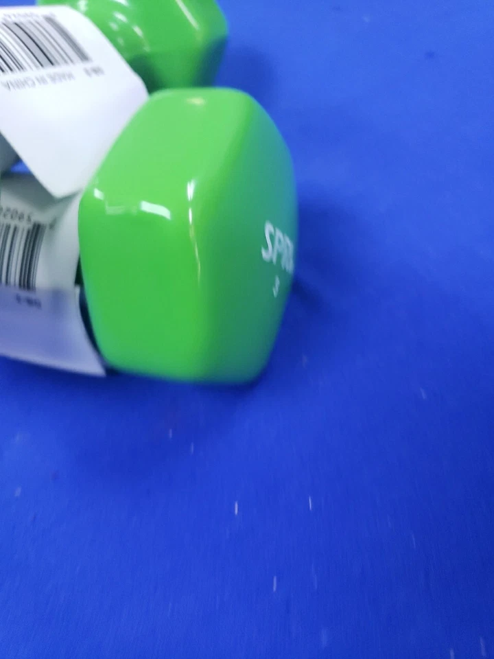 3 LB Green Neoprene Hex Dumbbell Hand Weights, Set of 2 - Strength Training - Image 4 of 4