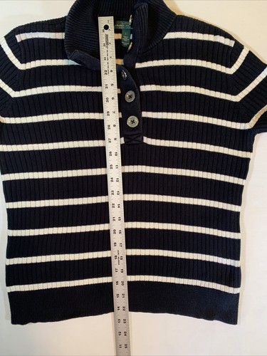 LRL Lauren Jeans Co Mock Neck Sweater Womens Large Pullover Black White Cotton L - Picture 8 of 11