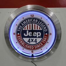 Jeep 4X4 American Legend Logo Blue Neon Hangi...