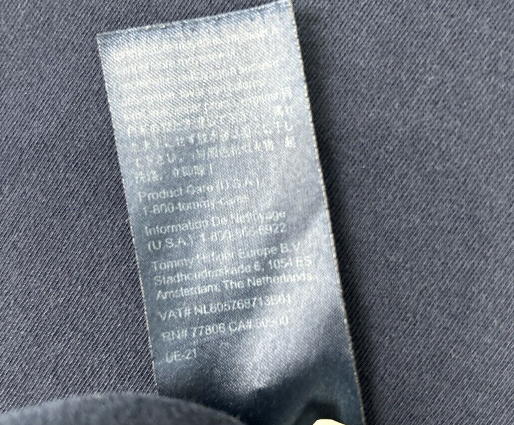 Tommy Hilfiger Men's Large Custom Fit Navy Blue Casual Polo Neck Shirt Preppy thumbnail 9