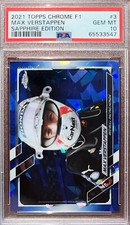 2021 Topps CHROME F1 Formula 1 Sapphire Max Verstappen  IV Variation SP PSA 10