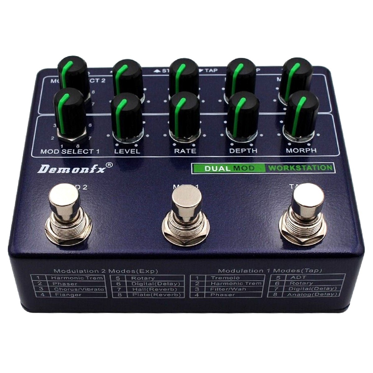 Demonfx DUAL MOD WORKSTATION Numerous Options Guitar Effect Pedal