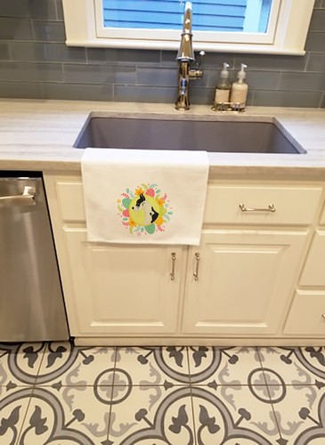 Great Dane Easter White Kitchen Dish Towel Set of 2 WDK3222WTKT - Picture 2 of 3