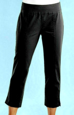 NWT NEW FRESH PRODUCE Black SOPHIA Stretch Capri Pants Small S or L MSRP 75