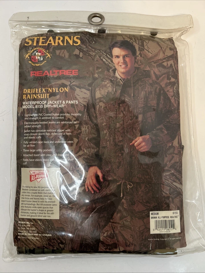 NWT STEARNS RAINGARD 20 RAINSUIT REALTREE JACKET PANTS MENS Medium (G1) - Image 3 of 4