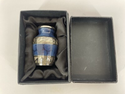 NEW Dark Blue Small Keepsake Urn with Box