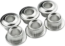 6 Pack Guitar Tuner Conversion Bushings Metal Nickel Tuning Nuts Ferrules... 