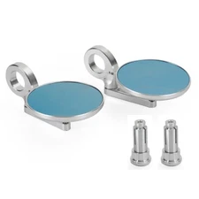 Pair Rear View Round BAR End Mirror 7/8"-1" Handleba Silver Aluminum Universal