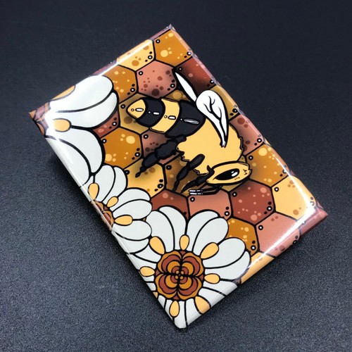 Psychedelic Bee Honeycomb Magnet Handmade Honeybee Kitchen Home Decor - Picture 7 of 12