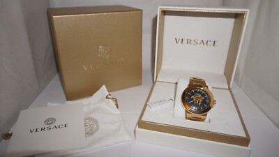 Versace Watch VE7E00623 Medusa Infinity Gent 45mm Black Dial Gold Watch for Men