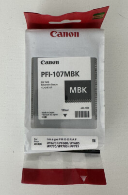 original canon pfi-107mbk canon ipf785 ipf680 ipf685 ipf780 ipf770 pfi-107 mbk