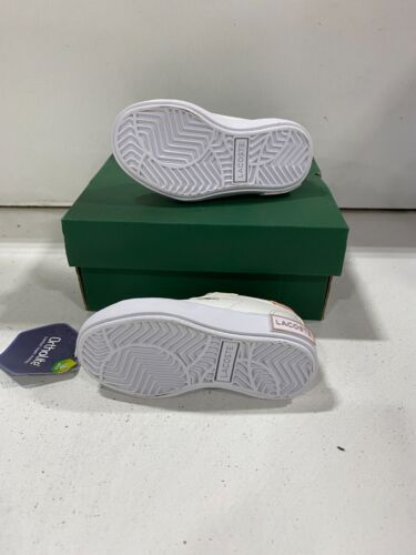 Toddler girl's Lacoste powercourt white pink gator sneakers shoes - Picture 5 of 5