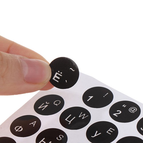 1Pc Russian Smooth Round 2 Colors Keyboard Sticker Language Protective Film - Picture 8 of 14