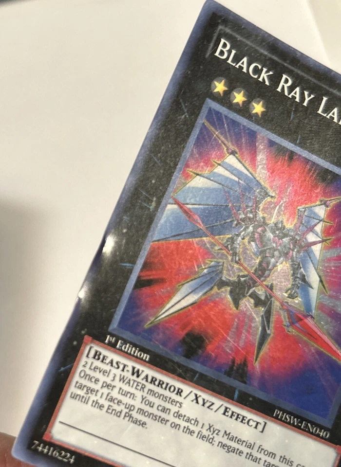 2X YUGIOH TCG BLACK RAY LANCER PHSW-EN040 SUPER 1ST EDITION MP - Image 3 of 3