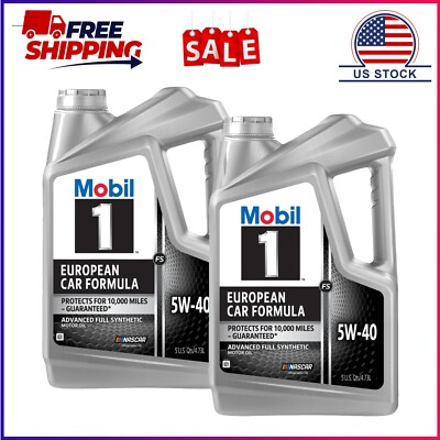 (2 pack) Mobil 1 FS European Car Formula Full Synthetic Motor Oil 5W-40, 5 Quart