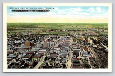 c1920 Birds Eye Aerial View Wichita Falls Texas P686