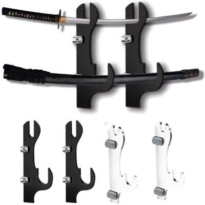 Sword Hook Wall Mount Samurai Sword Hanger Display Holder for Katana Wakizashi M