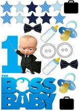 Baby Boss Essbar Party Tortenaufleger Torte  Geburstag Zuckermasse + TEXT