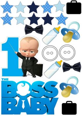 Baby Boss Essbar Party Tortenaufleger Torte  Geburstag Zuckermasse + TEXT