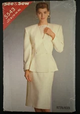 5543 Butterick See & Sew Misses Sewing Pattern JACKET SKIRT Size 12 14 16