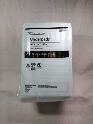 Cardinal Health Wings Plus Underpads Heavy Absorbency 30'' x30  10 Count Mattress