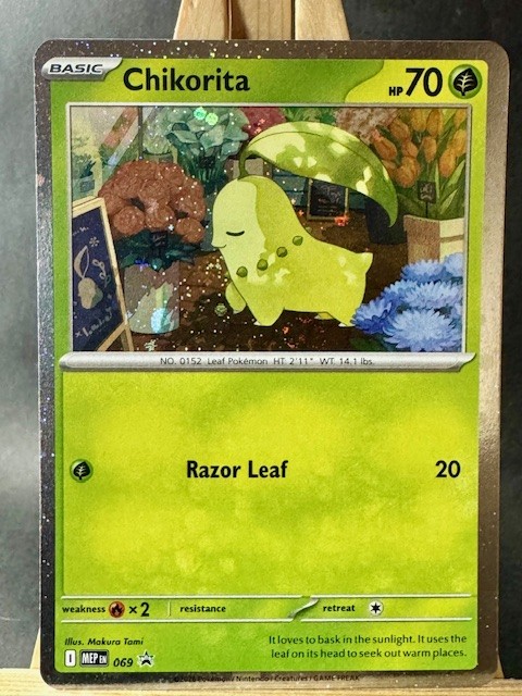 Chikorita Cosmos Holo Black Star Promo Pokemon TCG ME: Mega Evolution 069 NM