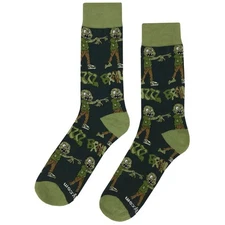 NWT Hungry Zombie Dress Socks Novelty Men 8-12 Green Crazy Fun Sockfly