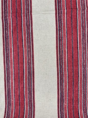 Lee Jofa Mifflin Stripe Red Linen Blend Fabric 3 1/2 Yards - Picture 5 of 5