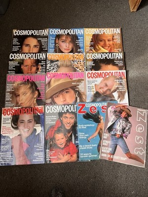 Cosmopolitan UK Magazines 1986 12 issues vintage set plus 2 x Zest