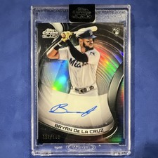 2022 Topps Chrome Black Bryan De La Cruz Rookie Auto Refractor /150 Marlins #CB…