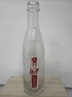 Vtg Chocolate Soldier Bottle 7oz Clear Glass ACL Soda Pop Milk Drink Collectible