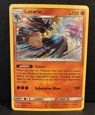 Pokemon TCG Lucario SM54 Galaxy Swirl Holo Black Star carta promozionale sole e luna quasi nuovo❤️