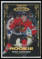 Mike Hardman Rookie #/15 - 2021-22 UD Stature Black #109 Chicago Blackhawks