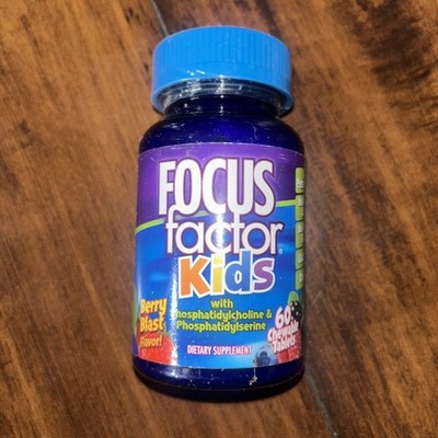 NEW Focus Factor Kids, Berry Blast, 60 Chewable Tablets Exp 4/2026