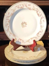 Set of 4 Plates WINTERLING "BRIDAL ROSE" BAVARIA GERMANY Dinner Plates