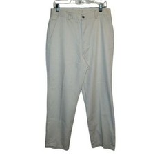 Haggar Mens Size 32x30 Tan Solid Khaki Pants