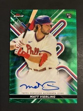 2022 Topps Finest - Finest Auto Matt Vierling #FA-MV Green Wave Refractor /99 RC
