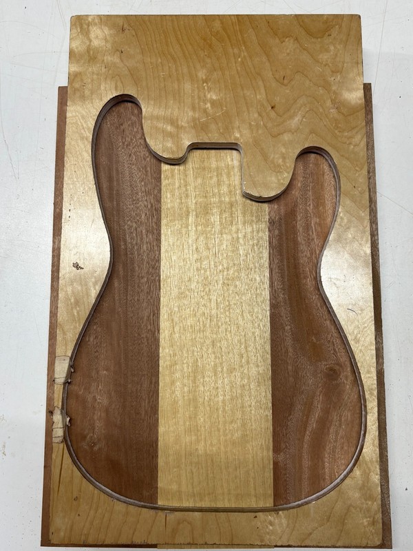 Sapele+White Limba Guitar Body Blank 21" x 15" x 1-3/4" (3-Pcs Glued)Tonewood#79