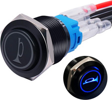 /16Mm Raised Speaker Horn Momentary Push Button Switch 5/8" Mounting Hole 12V Bl