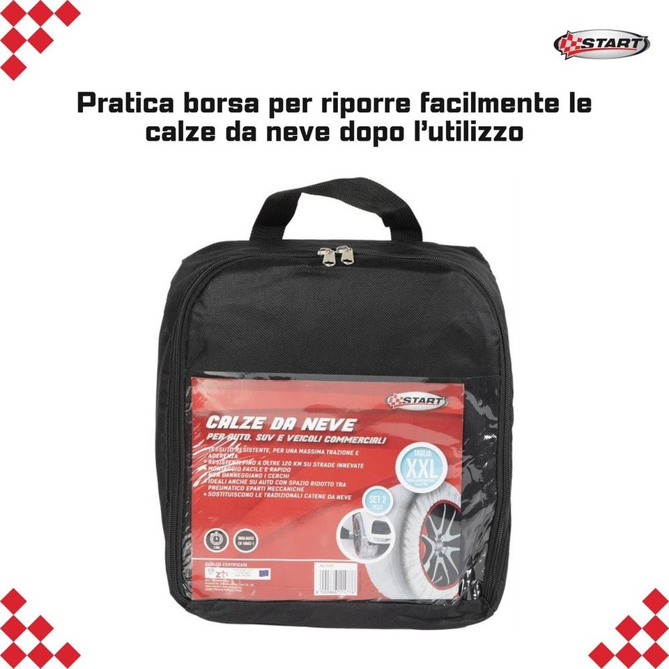 Calze Da Neve OWEN In Tessuto 3D, Omologate EN 16662-1, Per Auto, Installazione Facile In 2 Minuti, Proteggono Cerchi E ABS