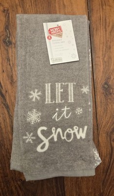 Let It Snow 100% Cotton Plush Extra Absorbent Kitchen Towel Set Of 2