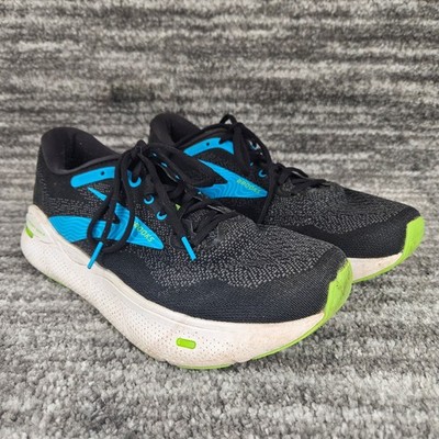 Brooks Ghost Max Running Shoes Black Blue Wide 2E Mens Size 10.5