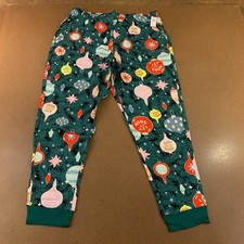 Old Navy Mens Size Large Green Holiday Printed Flannel Jogger Pajama Pants NWT