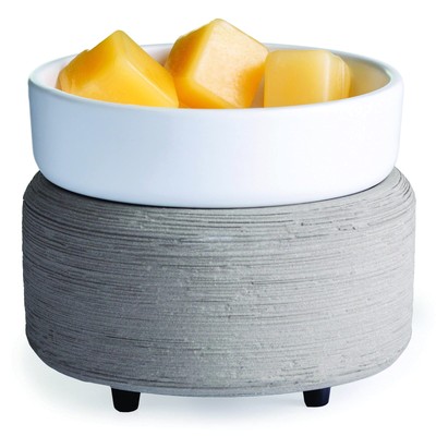 ETC 2-in-1 Candle and Fragrance Warmer for Candles & Wax Melts (Gray/Textured...