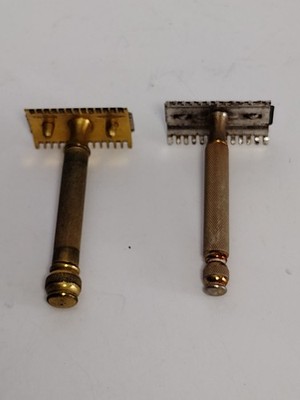 Old Razors One is a Brass Gillette USA, The Other Is Generic Chrome No Markings.