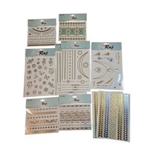Raj Metallic Temporary Tattoos Body Art Gold Silver Henna Style Stickers Lot