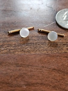 vintage 14k and mother of pearl shirt button studs